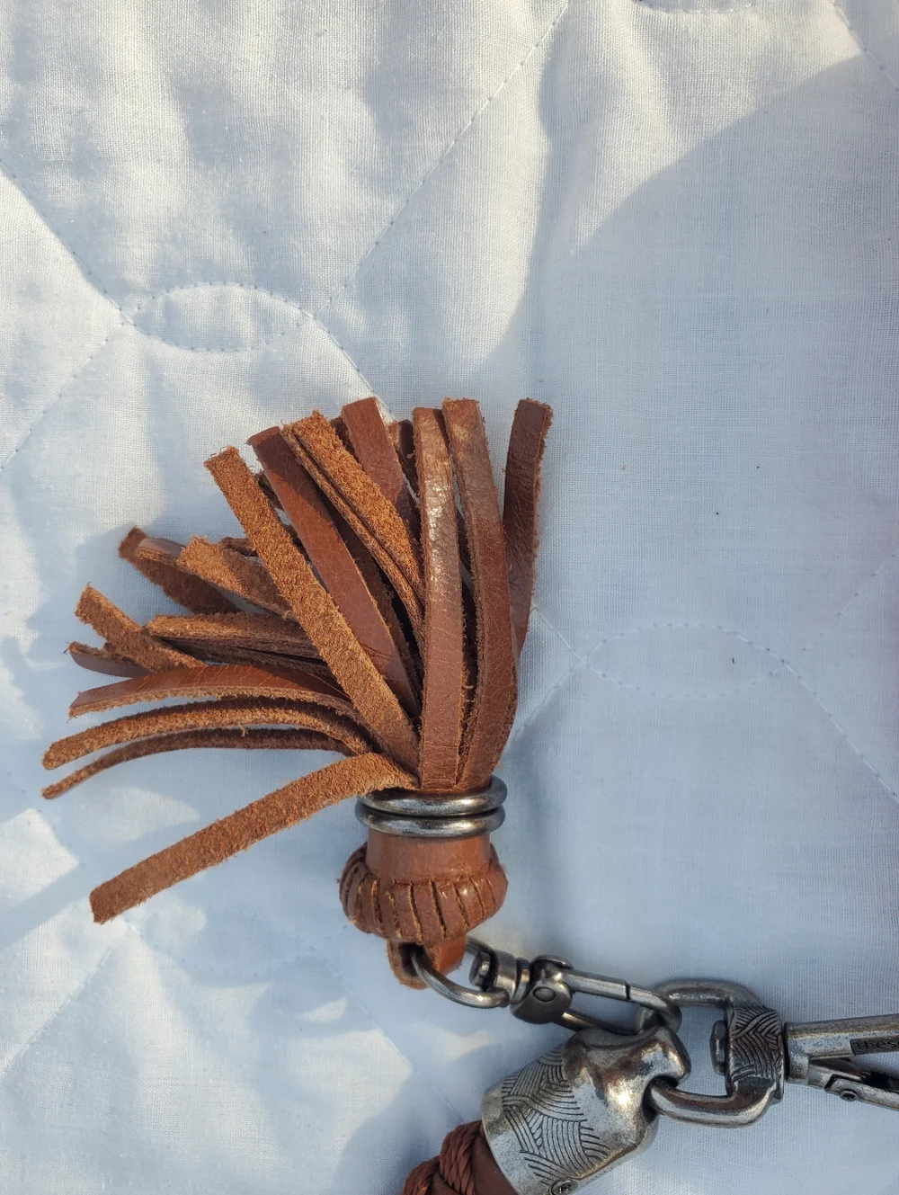 The Sak Coral and Brown Women's Leather Bag with Beaded Accent - Picture 9 of 10